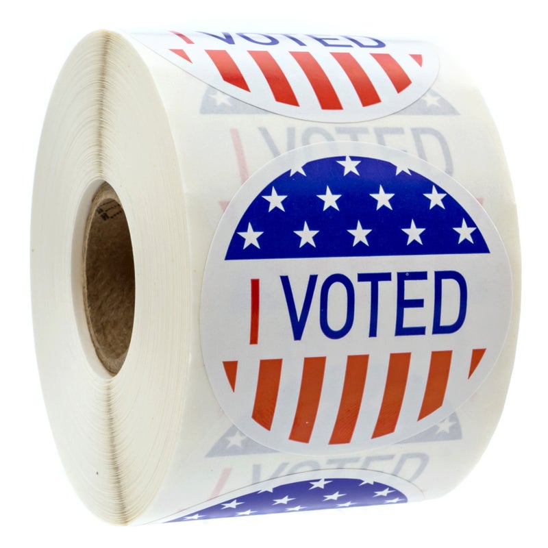 SBlabels I Voted Stickers / 500 Patriotic Voting Election Stickers / 2" Round Red White Blue Vote Label/Made in The USA - Image 1